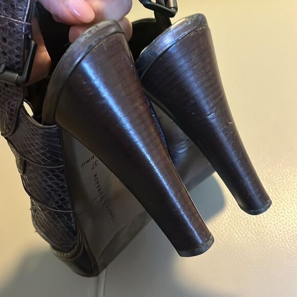 BOTTEGA VENETA heels Leather Python Animal print slingback platforms EU … - Picture 5 of 16